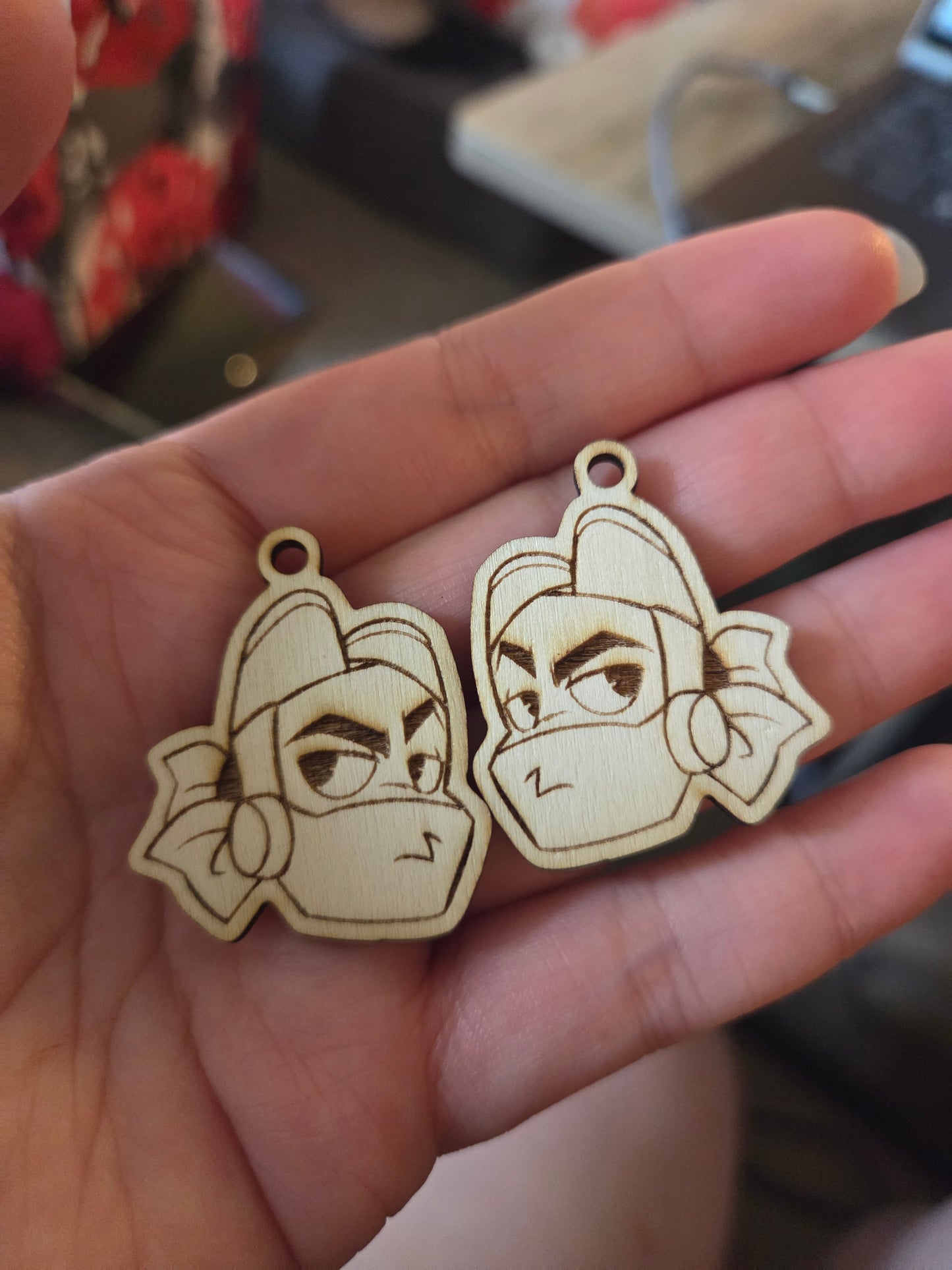 ROTTMNT Handmade Wooden Dangle Earrings: Donnie