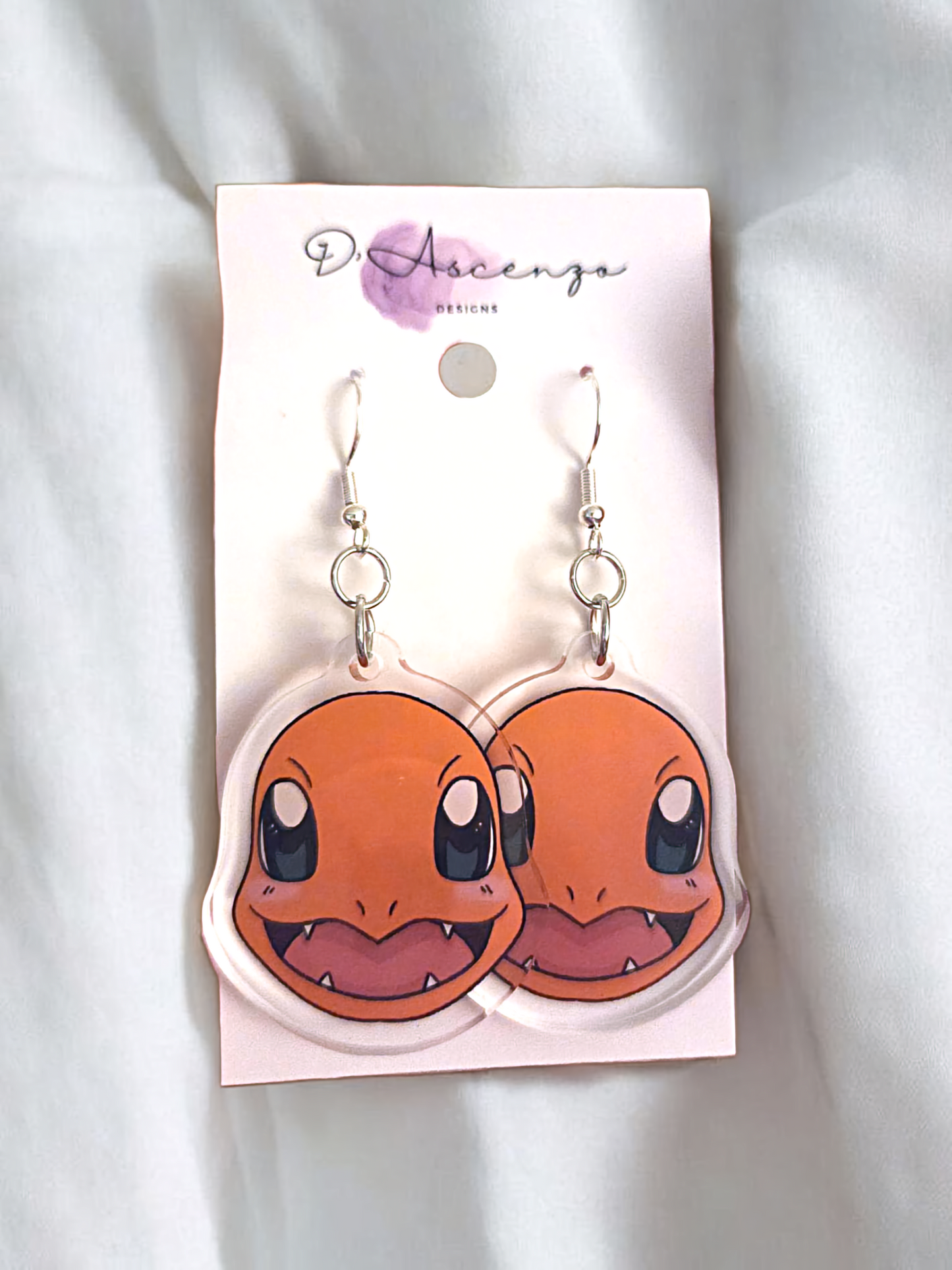 Pokemon Acrylic Dangle Earrings: Charmander