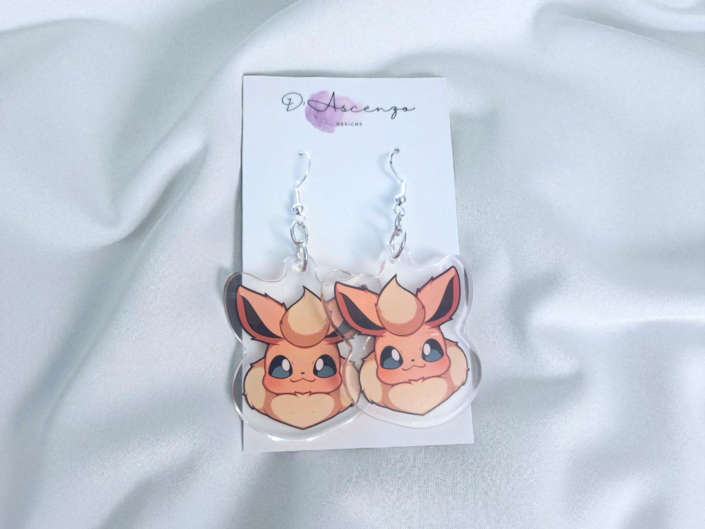 Pokemon Acrylic Dangle Earrings: Flareon