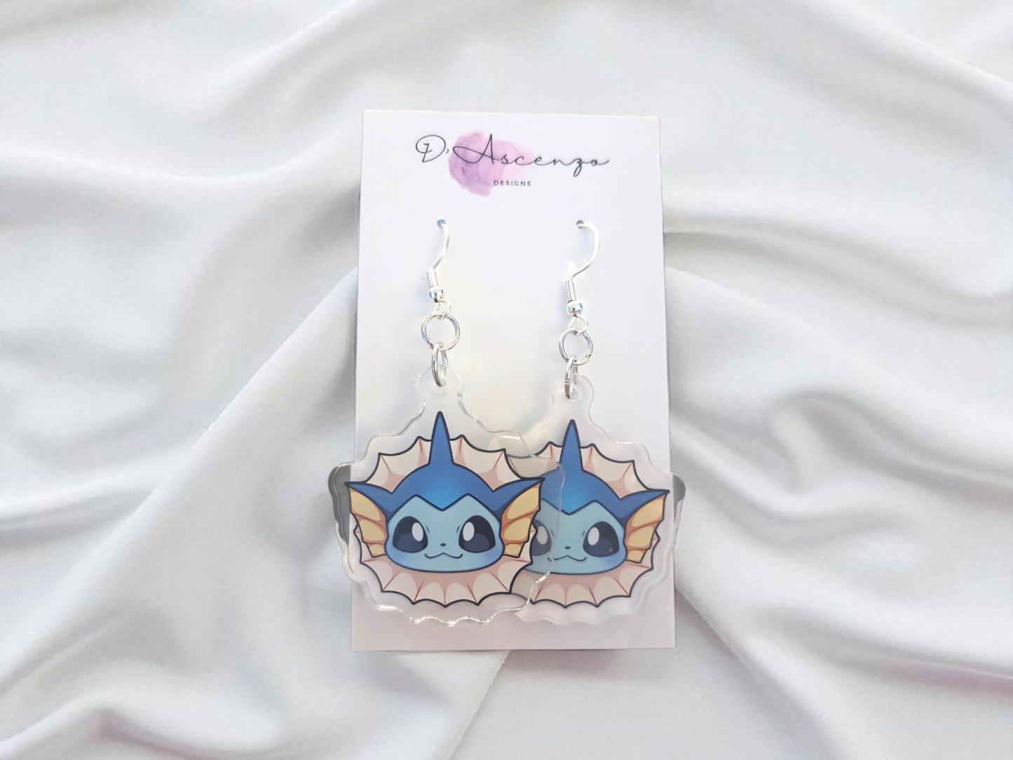 Pokemon Acrylic Dangle Earrings: Vaporeon