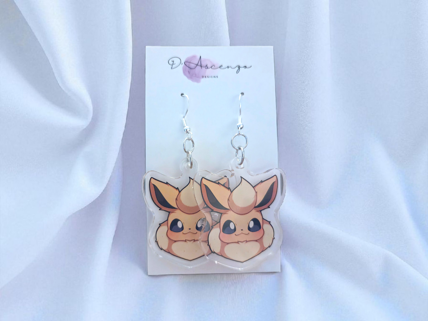 Pokemon Acrylic Dangle Earrings: Shiny Flareon