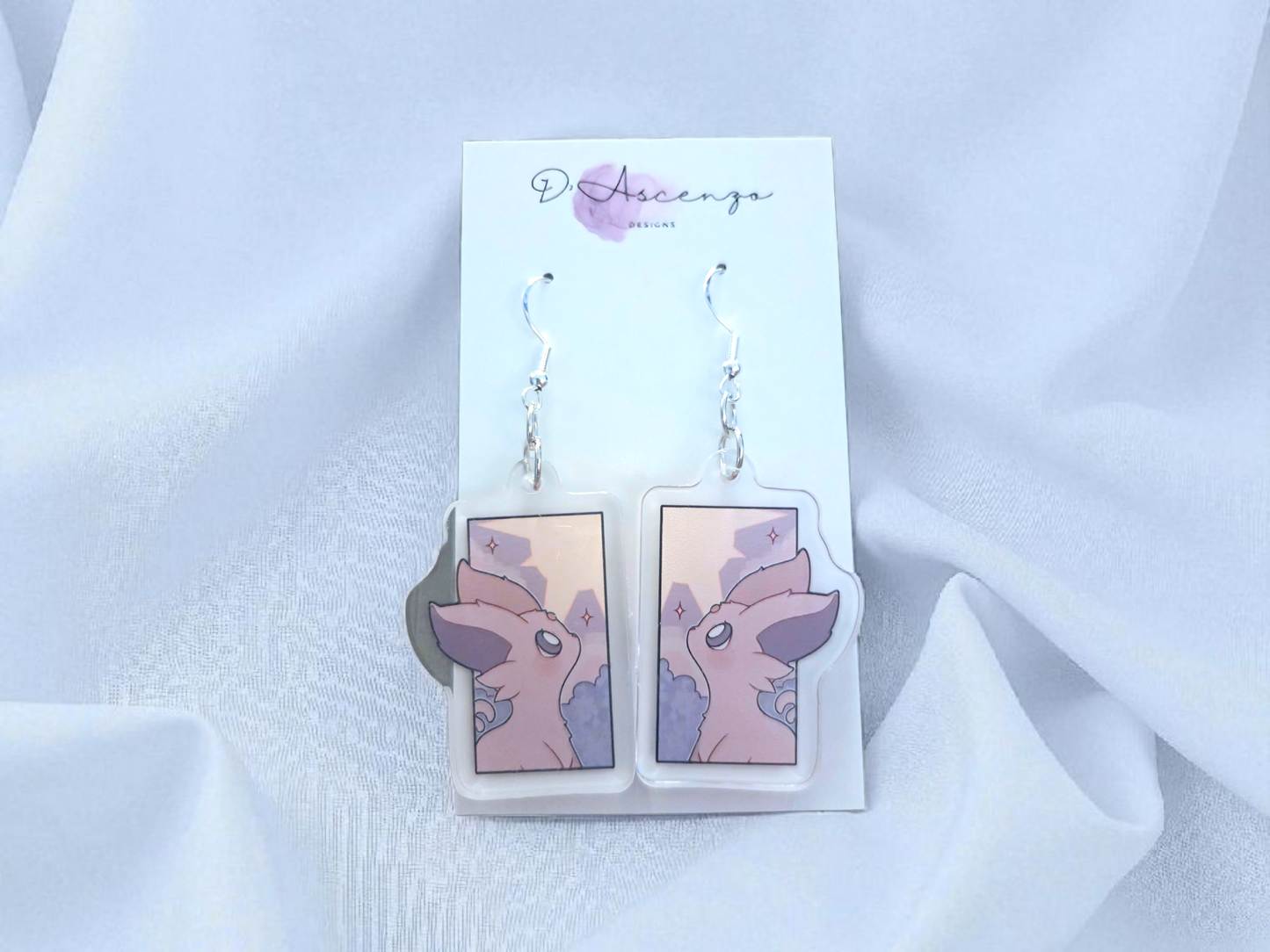 Pokemon Acrylic Dangle Earrings: Espeon Panel