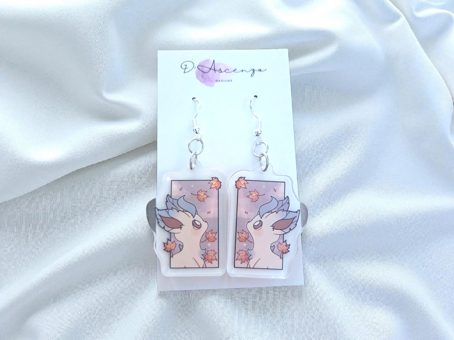 Pokemon Acrylic Dangle Earrings: Leafeon Panel