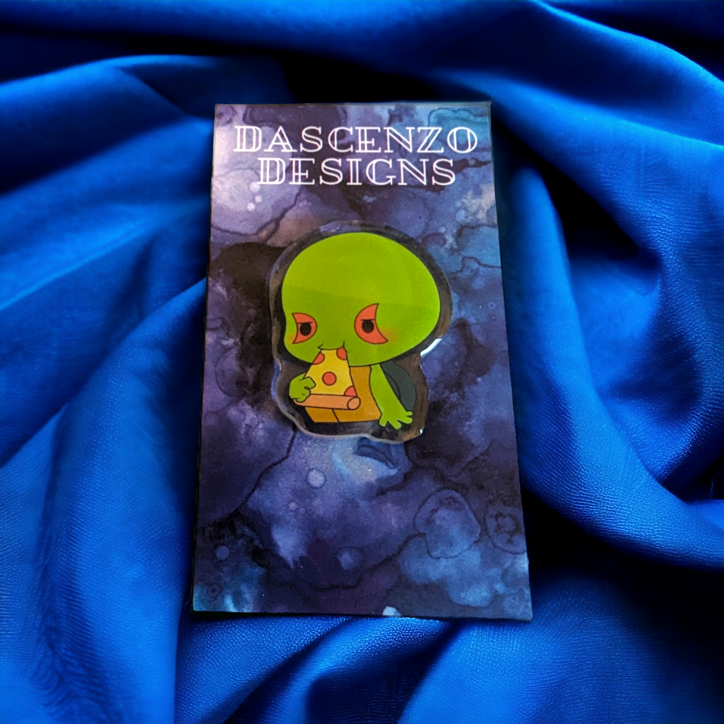 ROTTMNT Acrylic Turtle Tots Pin: Pizza Time Leo