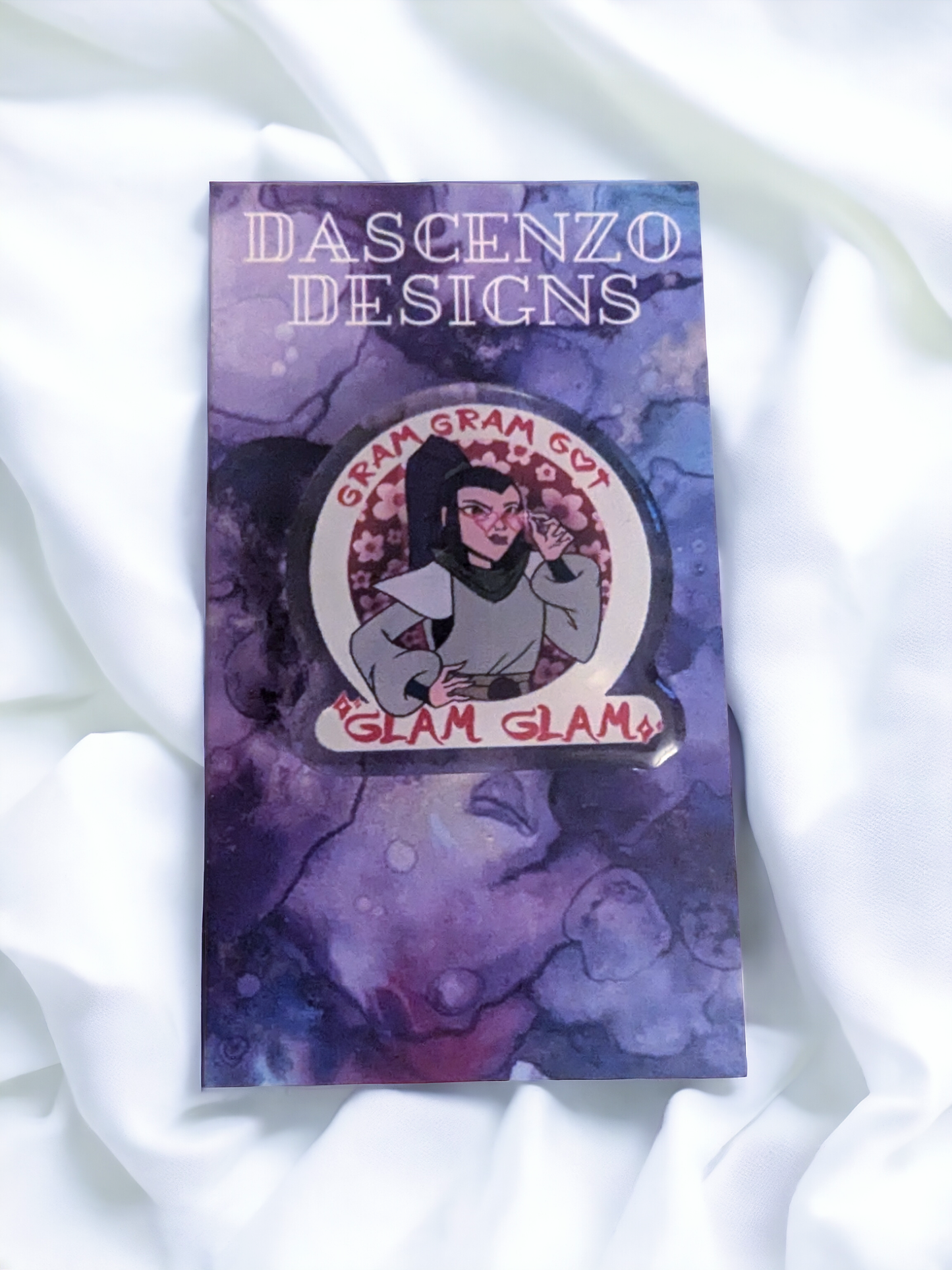 ROTTMNT Acrylic Pin: Karai Gram Gram got Glam Glam Meme