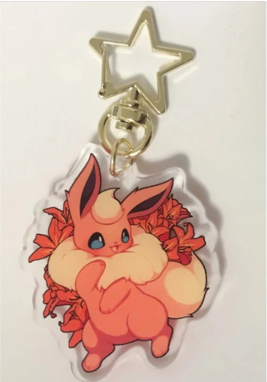 Pokemon Acrylic Keychains: Floral Flareon