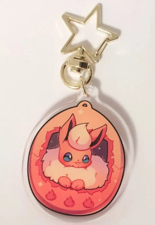Pokemon Acrylic Keychains: Flareon Tamagotchi