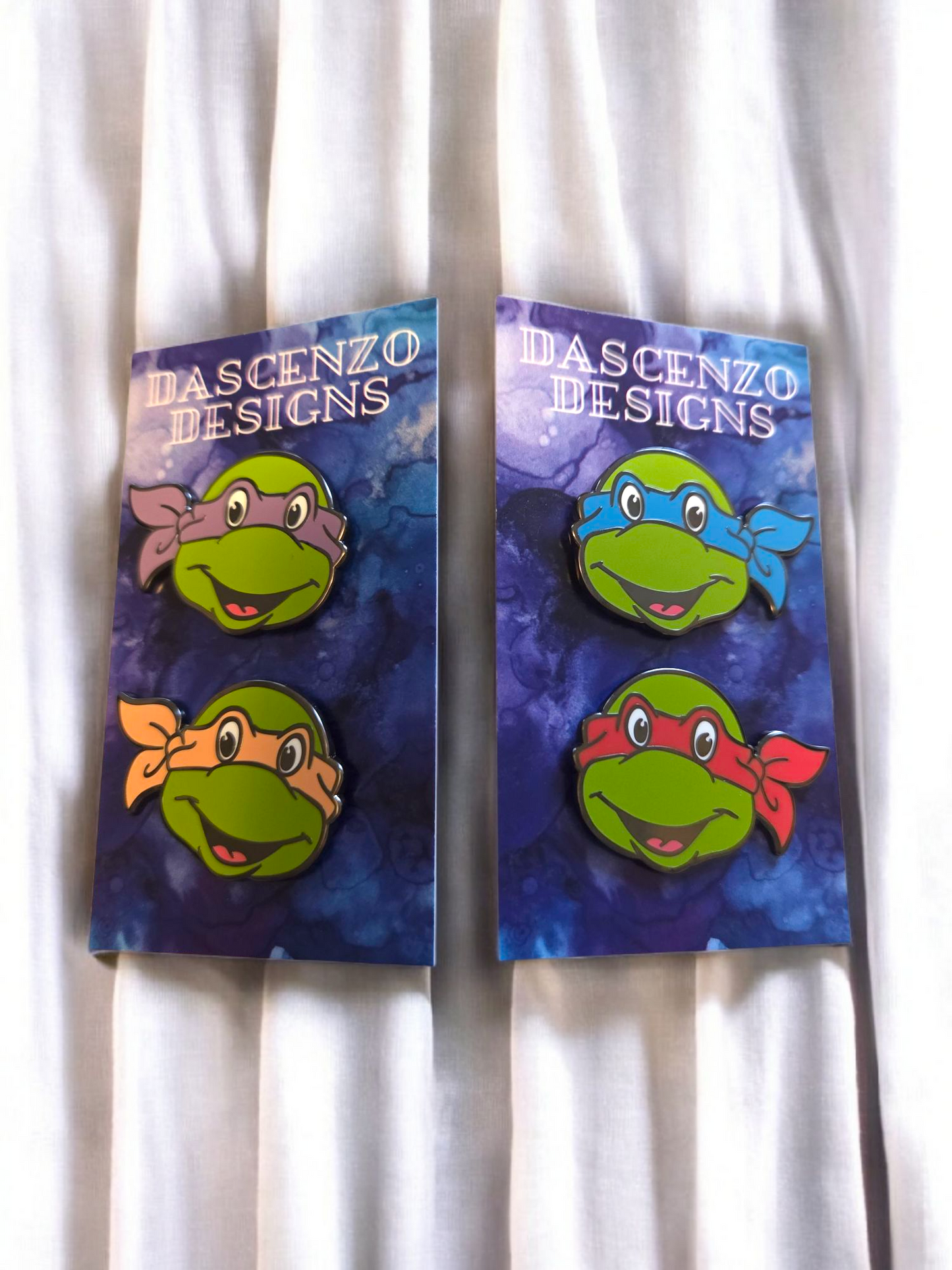 87 TMNT Headshot hard enamel pins