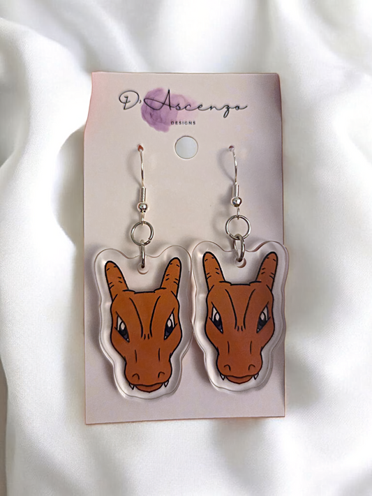 Pokemon Acrylic Dangle Earrings: Charizard
