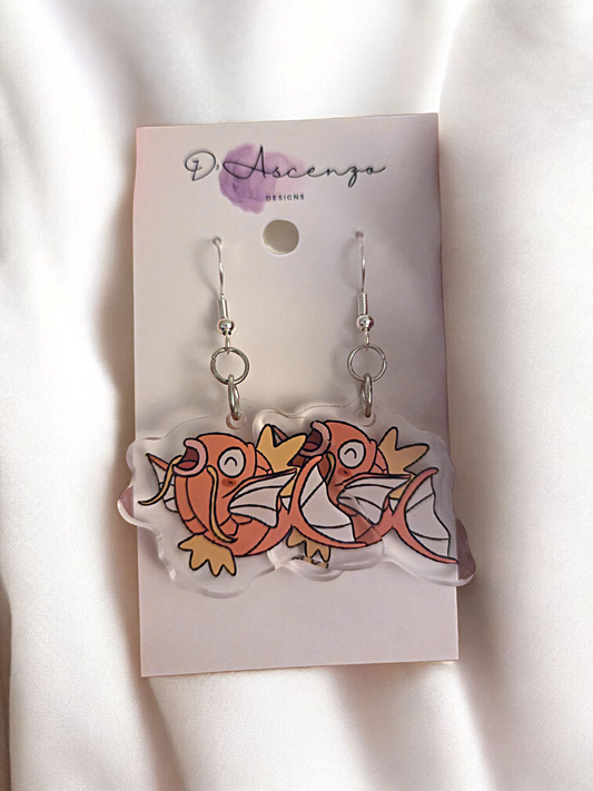 Pokemon Acrylic Dangle Earrings: Magikarp