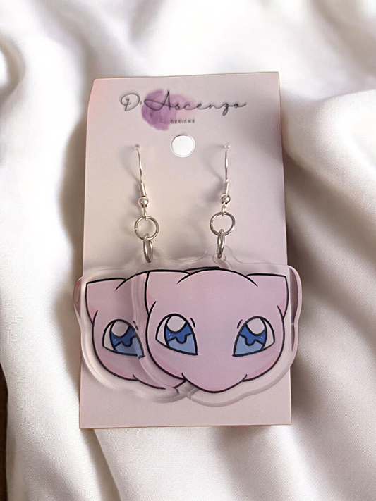 Pokemon Acrylic Dangle Earrings: Mew