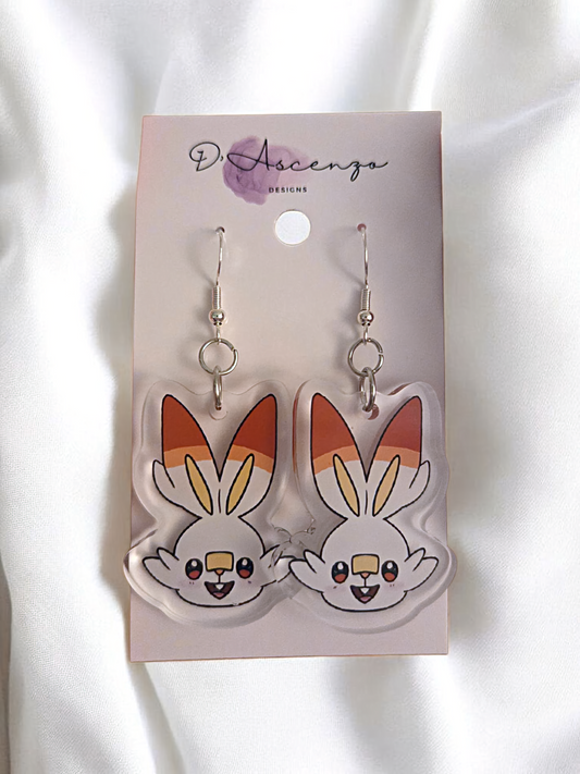 Pokemon Acrylic Dangle Earrings: Scorbunny