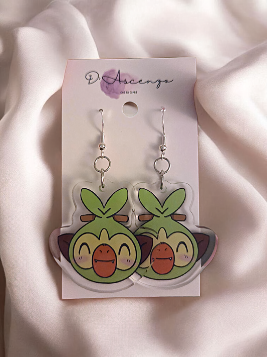 Pokemon Acrylic Dangle Earrings: Grookey