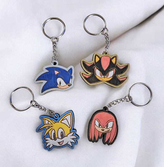 Sonic Handmade Wooden Keychains