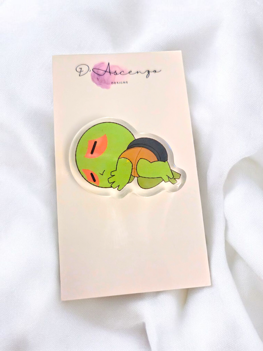 ROTTMNT Acrylic Turtle Tots Pin: Sleepy Time Leo