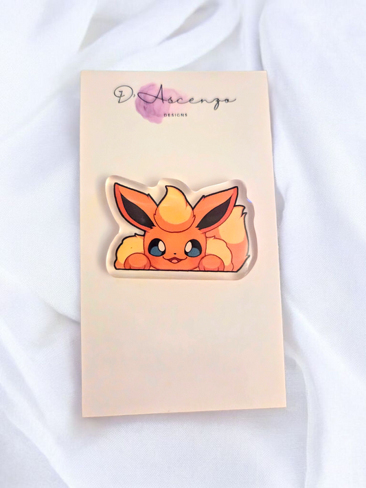 Pokemon Acrylic Peeker Pin: Flareon