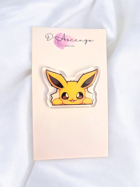 Pokemon Acrylic Peeker Pin: Jolteon