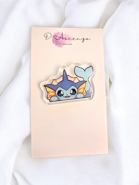 Pokemon Acrylic Peeker Pin: Vaporeon