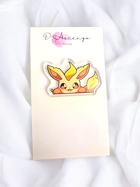 Pokemon Acrylic Peeker Pin: Leafeon