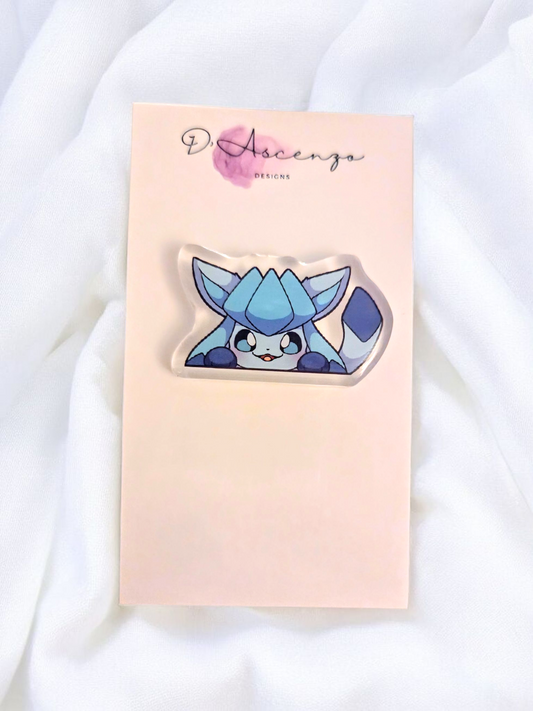 Pokemon Acrylic Peeker Pin: Glaceon
