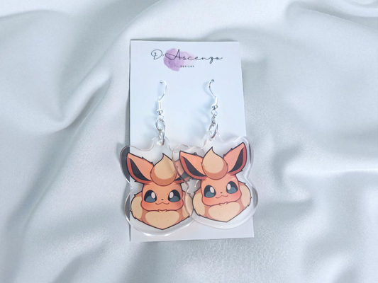 Pokemon Acrylic Dangle Earrings: Flareon