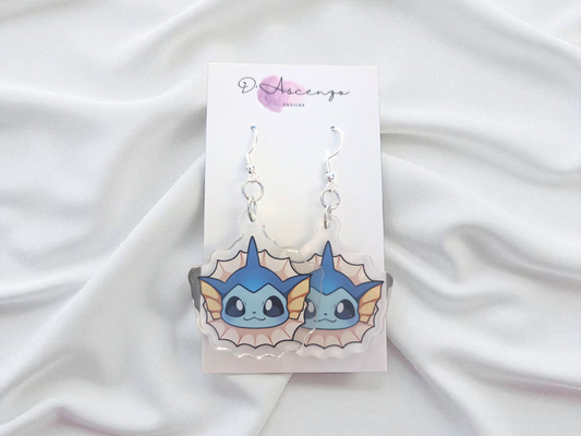 Pokemon Acrylic Dangle Earrings: Vaporeon