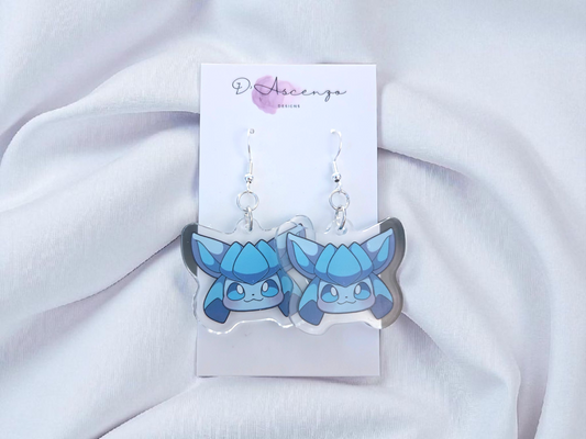 Pokemon Acrylic Dangle Earrings: Glaceon