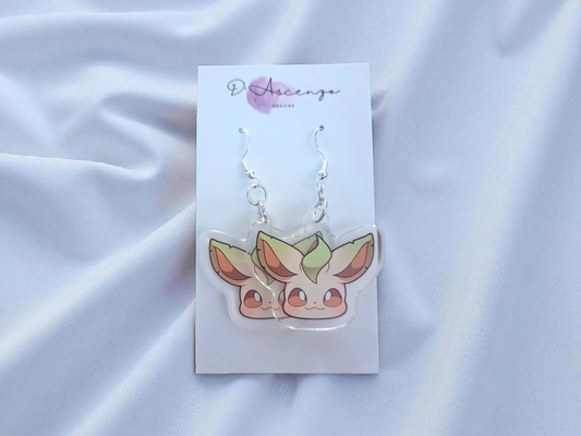 Pokemon Acrylic Dangle Earrings: Leafeon