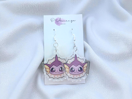 Pokemon Acrylic Dangle Earrings: Shiny Vaporeon
