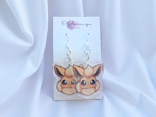Pokemon Acrylic Dangle Earrings: Shiny Flareon
