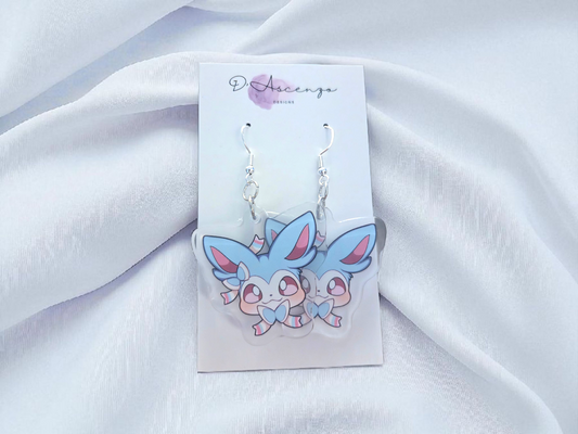 Pokemon Acrylic Dangle Earrings: Shiny Sylveon