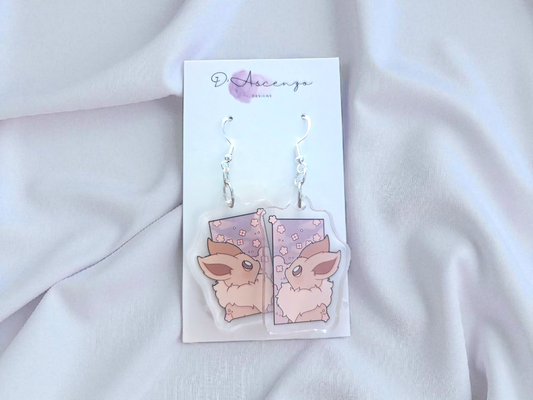 Pokemon Acrylic Dangle Earrings: Eevee Panel