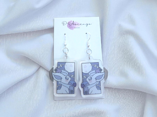 Pokemon Acrylic Dangle Earrings: Glaceon Panel