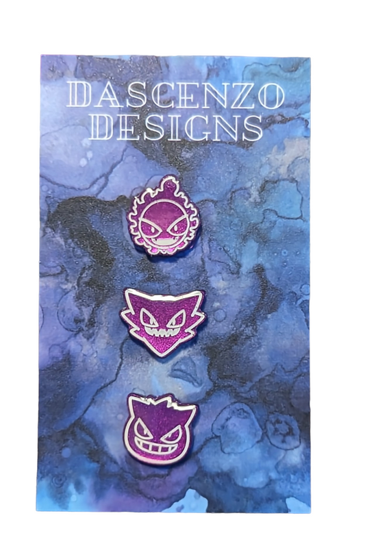 Ghostie Trio Pin Set - Gengar Haunter Gastly