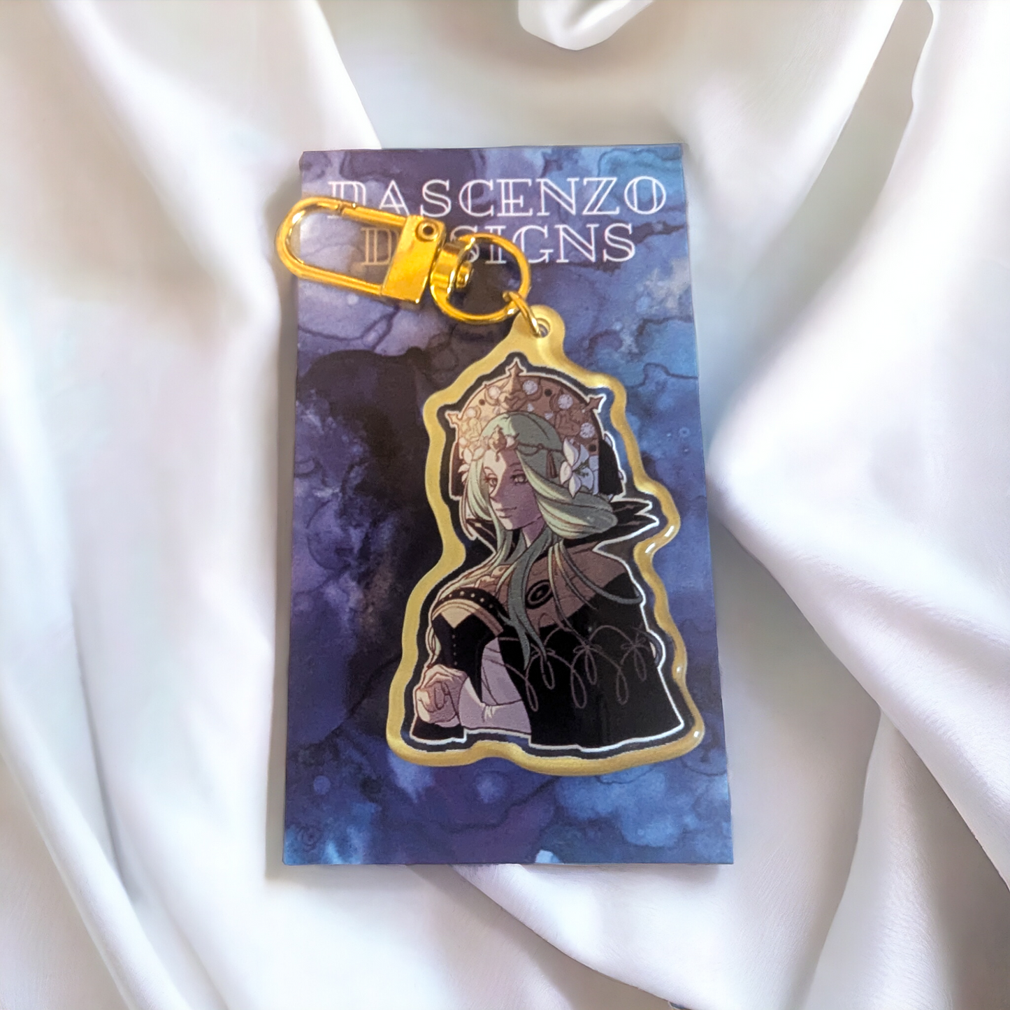 Gold Framed Rhea Fire Emblem 3 Houses Keychain (Exclusive Design from Nirtalos)