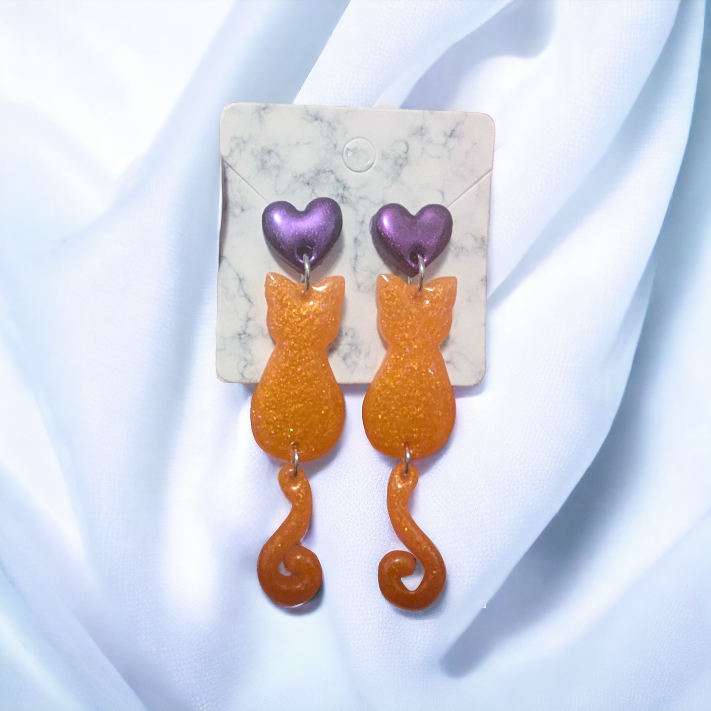 Custom Cat Heart Dangles