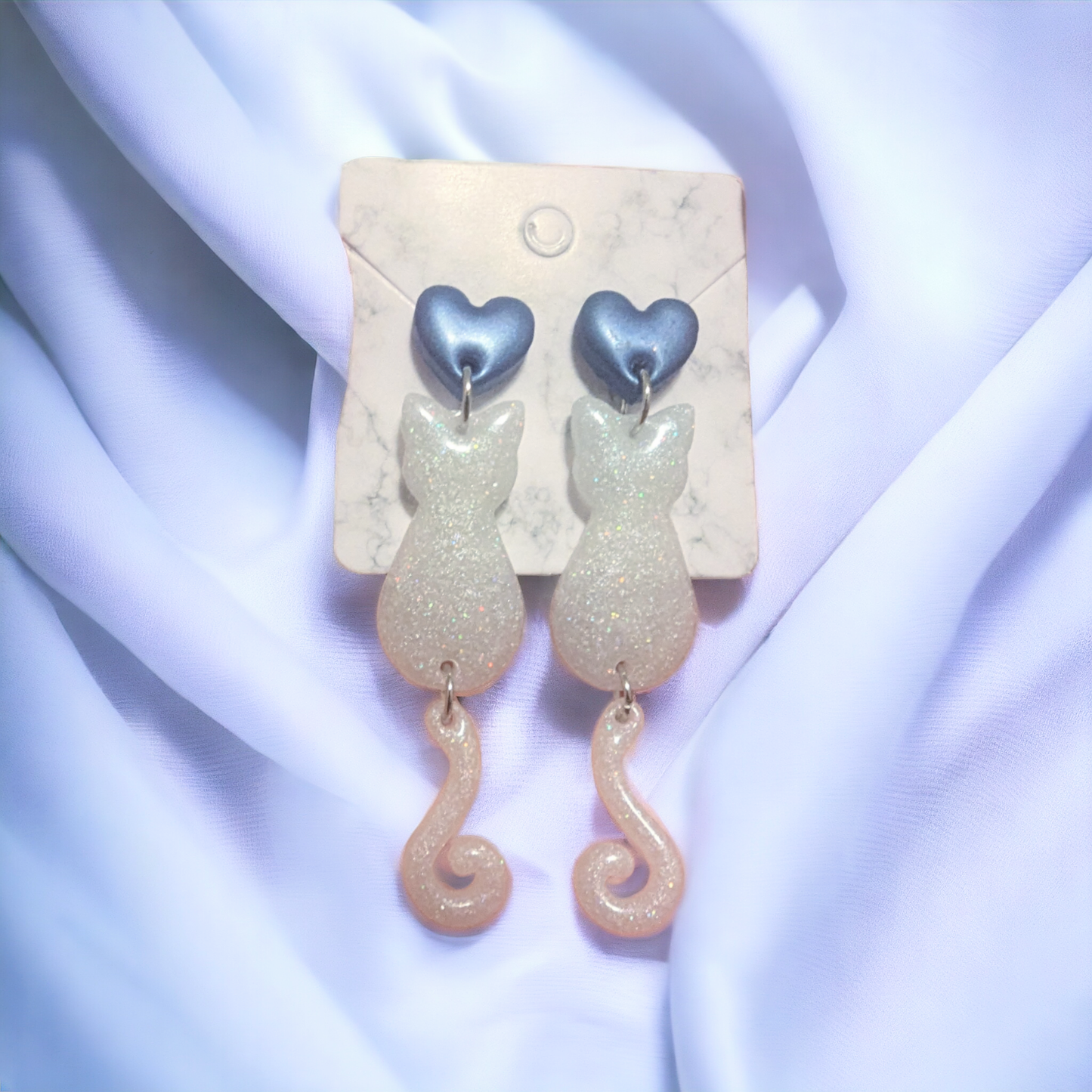 Custom Cat Heart Dangles