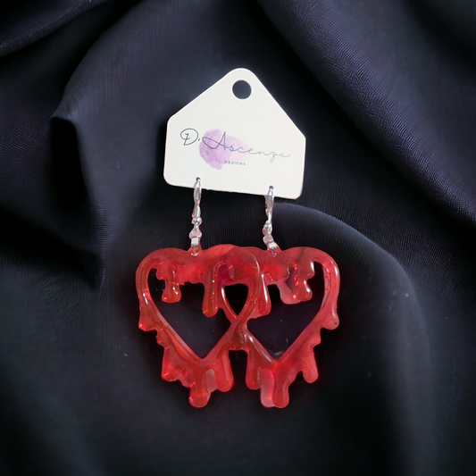 Drippy Halloween Heart Earrings