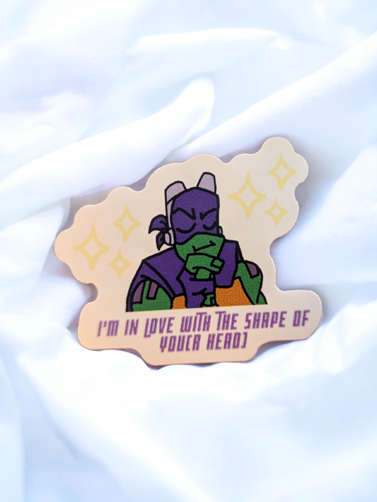 ROTTMNT Vinyl Sticker: Big Head Donnie Meme