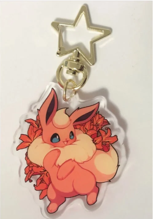 Floral Flareon Keychain