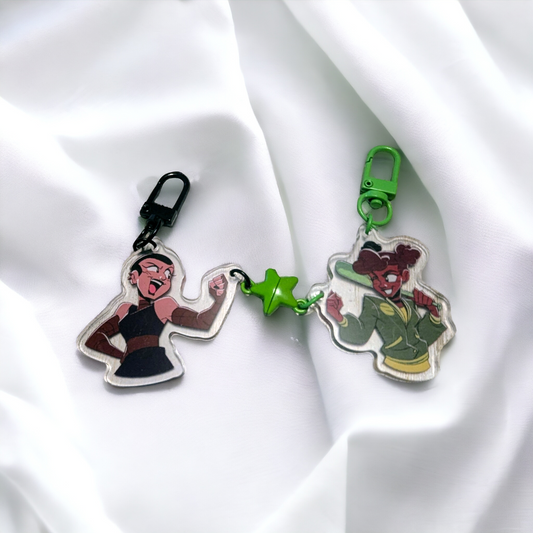 ROTTMNT Casey and April Keychain Set