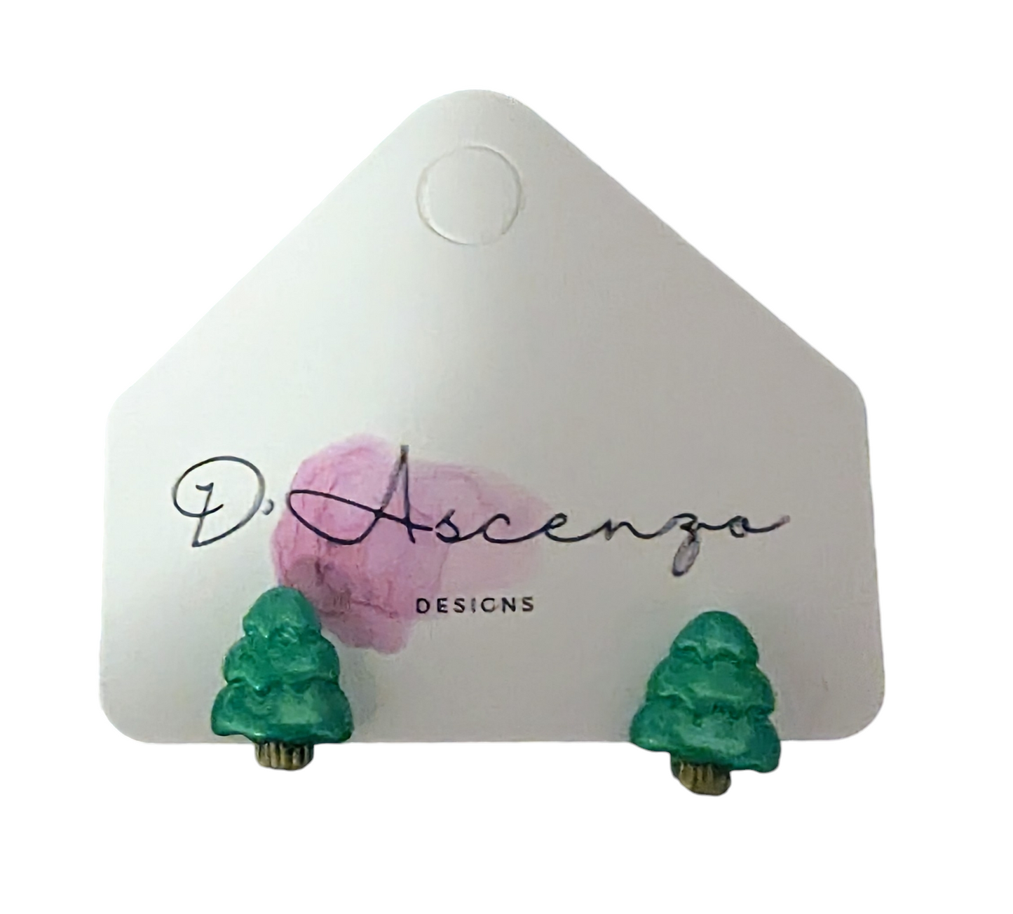 Handmade resin Christmas tree studs