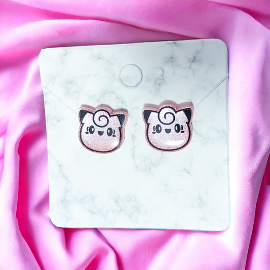 Clefairy Handmade Resin Earrings